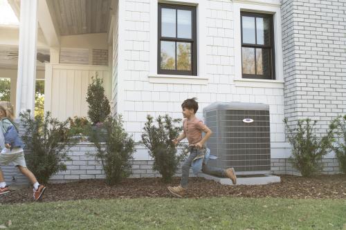 boy and heat pump