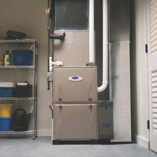 Installed Carrier Infinity Furnace inside a closet